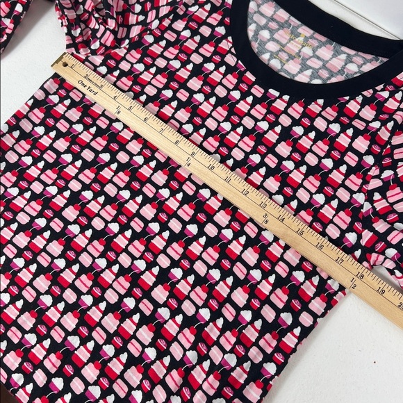 Kate Spade Sz Large Cupcake Print Sleep Shirt Pink & Red Pockets EUC - Picture 6 of 10